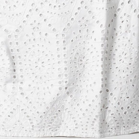J.Jill White Eyelet Layered Sleeveless Top Detailed Cutout Pattern Medium - Picture 5 of 8